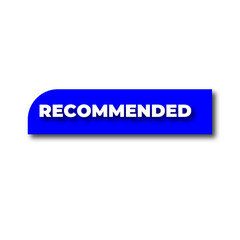 Recommended icon vector label design with thumbs up and star icon in white background