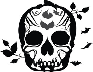 Human skull isolated on white background. Design . Vector illustration