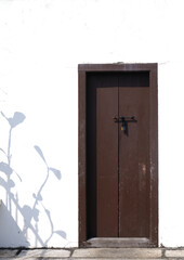 Vintage nanyang chinese style door. Heritage house in George Town.