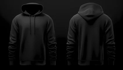 Foto op Plexiglas black hoodie with sleeves mock up © ginstudio