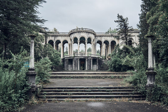 Abandoned soviet spa resort (sanatorium) Medea, in Tskaltubo, Georgia.