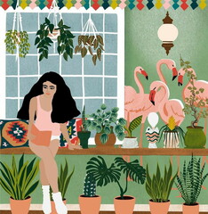 Simple 2D Relaxing Vector Illustration