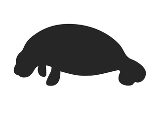 マナティのシルエットのイラスト