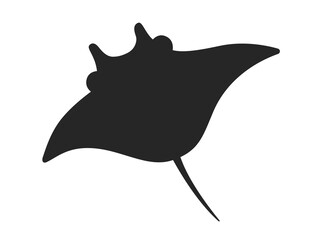 マンタのシルエットのイラスト © R-DESIGN