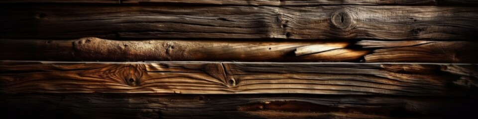 Rustic Weathered Wood Texture: Close-up of Time-worn Planks