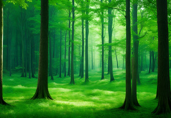 Fototapeta na wymiar Green Forest, Nature Loving, Fight Global Warming, Save Planet Earth