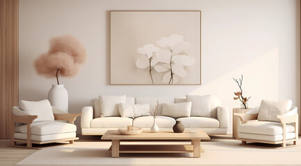 modern concept living room in white furniture