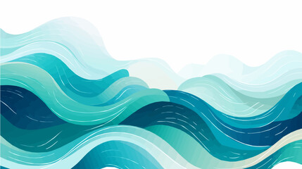 hand paint Seamless doodle simple art. Wave background.