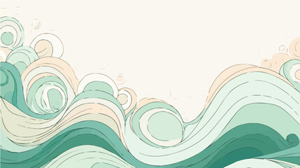 Fototapeta na wymiar hand paint Seamless doodle simple art. Wave background.