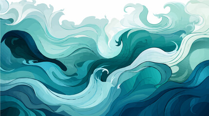 hand paint Seamless doodle simple art. Wave background.