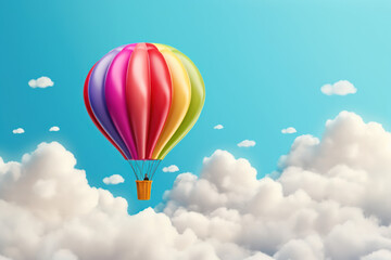  a rainbow on a sky with a balloon
