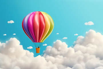 Fototapeta premium a rainbow on a sky with a balloon 
