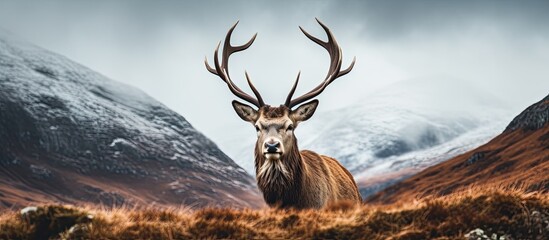 Scottish Red Deer stag in Glen Etive Scottish Highlands Scotland