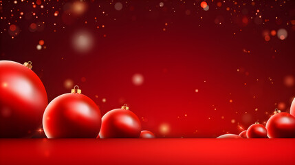 christmas background with red balls