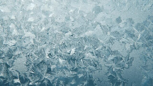 Awesome natural winter ice patterns on frozen window