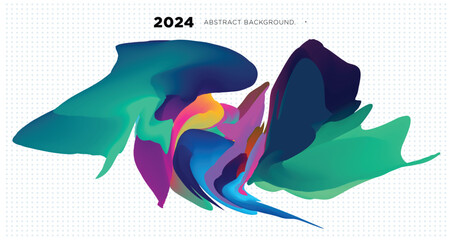 Vector Illustration colorful liquid and fluid abstract for banner template 2024 © yahya