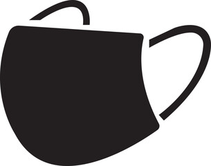 Wear black face Mask. No mask no entry. Protective medical mask icon shape. Epidemic, pandemic virus face mask logo symbol sign Isolated on transparent background.