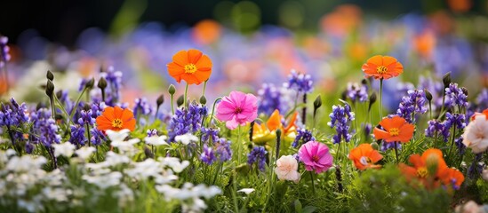 Wild flowers blossoming outside Savill Garden Surrey UK