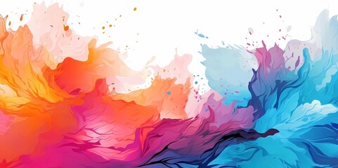 Obraz premium Abstract background with colorful paint splashes, vector illustration for your design, Generative AI illustrations.