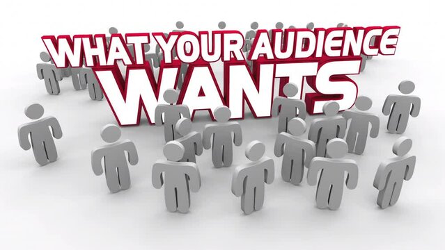 What Your Audience Wants Needs Demands People Customers Around Words 3d Animation