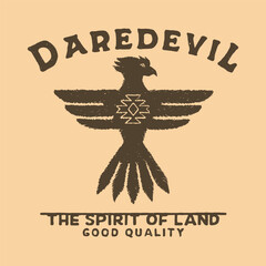 thunderbird illustration native graphic sketch design drawing vintage simple t shirt logo culture badge American emblem tribal