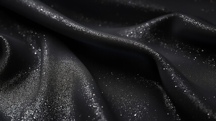 Metallic Glitter Black Background Close Up