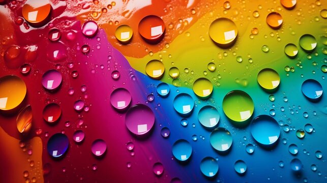 paint water drops on colorful background