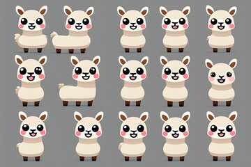 Cute and adorable 2D Alpaca emoji (Generative AI)