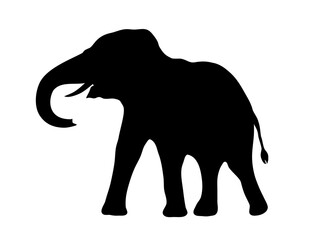 Silhouette of an Elephant. Vector Illustration Design