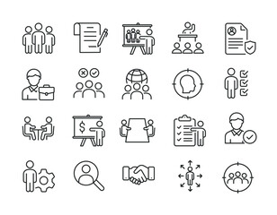 Recruitment thin line icons. Editable stroke. For website marketing design, logo, app, template, ui, etc. Vector illustration.