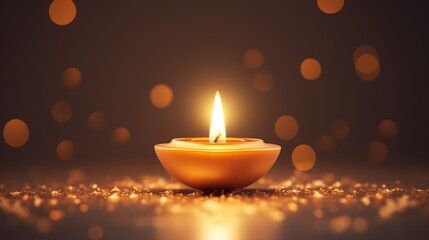 3D Diwali Candle. Elegance in Simplicity
