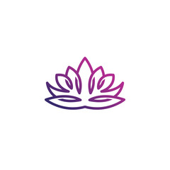 Lotus Line Logo Design. Lotus Flower Vector