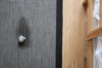 cup of coffee spilled on carpet 