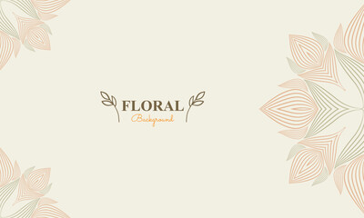 natural background with abstract natural shape, leaf and floral ornament in soft color style design