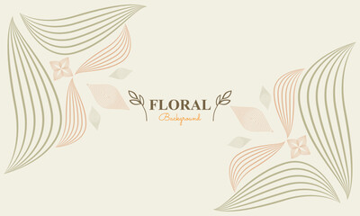 natural background with abstract natural shape, leaf and floral ornament in soft color style design