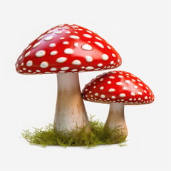 Fly agaric on a white background