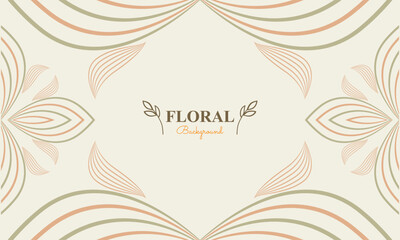 natural background with abstract natural shape, leaf and floral ornament in soft color style design