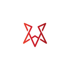W Line Logo Design. WV Vector Design. Letter WV