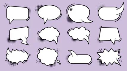 Poster Set of Blank Comic Speech Bubble Collections Black and White Color © wiki