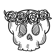 Fototapeta premium Hand Drawn Skull Doodle 