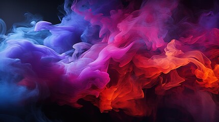beautiful colorful smoke gradient on dark background - obrazy, fototapety, plakaty