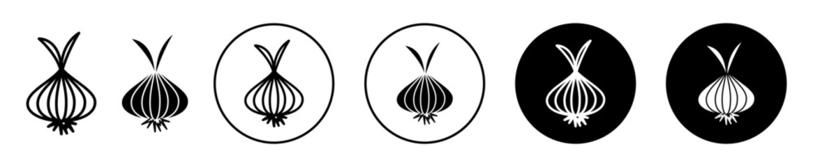 Onion icon. vegetable seasoning onion or garlic symbol set. Organic onion herb vector sign.  - obrazy, fototapety, plakaty