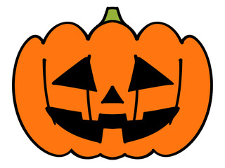 手描き風かわいいジャックオーランタンのイラスト素材