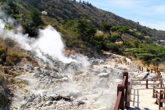Landscape of Unzen Jigoku, Japan