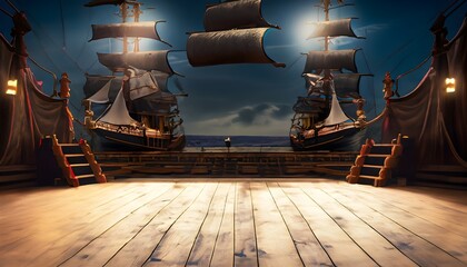 door in night wallpaper the quiet aftermath on a pirate ship deck wall travel texture