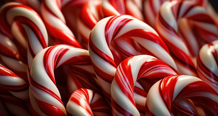 Christmas candy canes background Generative AI