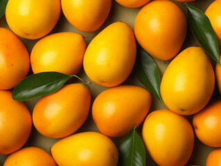 Background with ripe yellow mangoes.