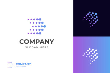 dots arrow tech logo icon design. fast technology growing up logo symbol for access delivery vector logo template
