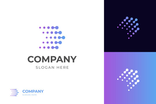 dots arrow tech logo icon design. fast technology growing up logo symbol for access delivery vector logo template