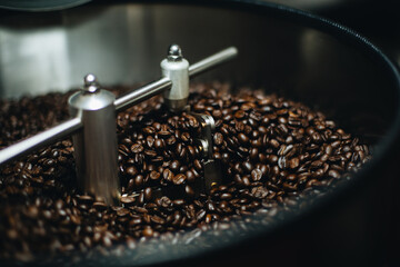 The machine is roasting coffee.
